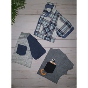 Bundle of 3 Boy's Pocket Tees, Size 4T, Short Sleeves, Chest Pockets, T-Shirts